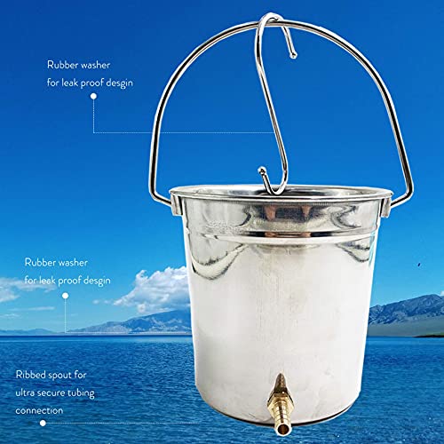 GNEGKLEAN Enema Kit Stainless Steel 1.5 Quart Capacity Bucket – 6.0ft Long Si...