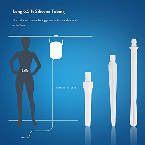 GNEGKLEAN Enema Kit Stainless Steel 1.5 Quart Capacity Bucket – 6.0ft Long Si...