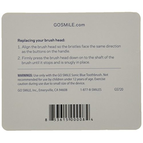 Go SMiLE Sonic Brush Head - Pack of 4 Replacements - Multiple Colors