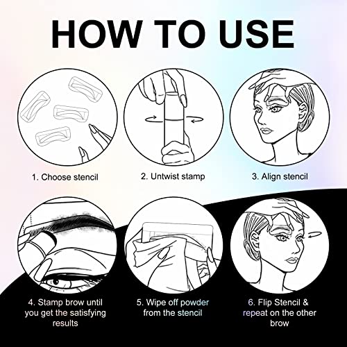 God Blomster Eyebrow Stamp Stencil Kit, Eyebrow Stamp Kit Waterproof, Eyebrow...