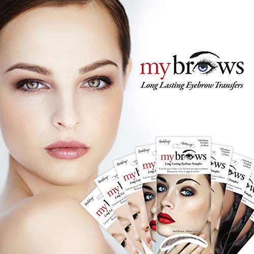 Godefroy MyBrows Long Lasting Eyebrow Transfers, High Arch, Medium Brown, 12-...