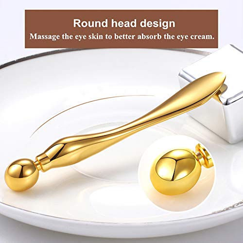 3Pcs Metal Eye and Face Cream Applicator Stick Cosmetics Spoon Spatula, Massa...