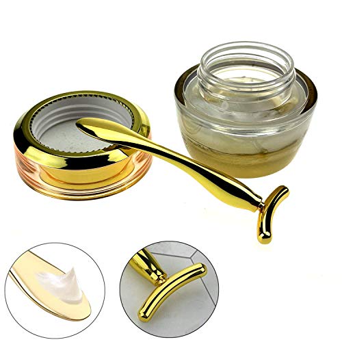 3Pcs Metal Eye and Face Cream Applicator Stick Cosmetics Spoon Spatula, Massa...