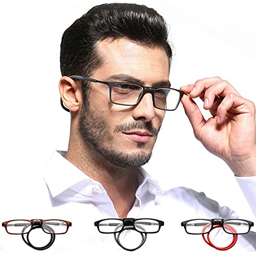 Magnetic Reading Glasses with Glasses Case Hang Neck for Women Men Lightweigh...