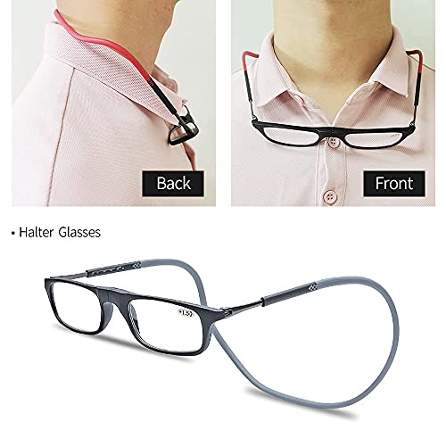 Magnetic Reading Glasses with Glasses Case Hang Neck for Women Men Lightweigh...