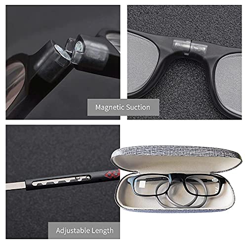 Magnetic Reading Glasses with Glasses Case Hang Neck for Women Men Lightweigh...