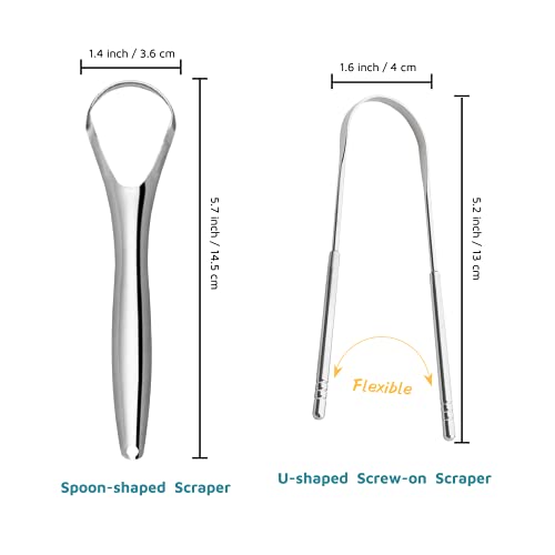 Gohizer 4 Pack Tongue Scraper for Kids and Adults, Great for Oral Care (Medic...