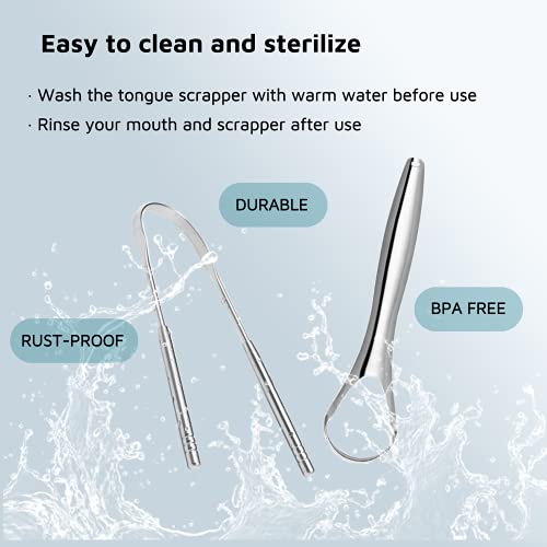 Gohizer 4 Pack Tongue Scraper for Kids and Adults, Great for Oral Care (Medic...
