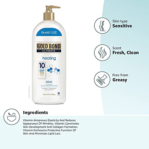 Gold Bond Healing Skin Therapy Lotion with aloe 20 oz., Non-Greasy & Hypoalle...