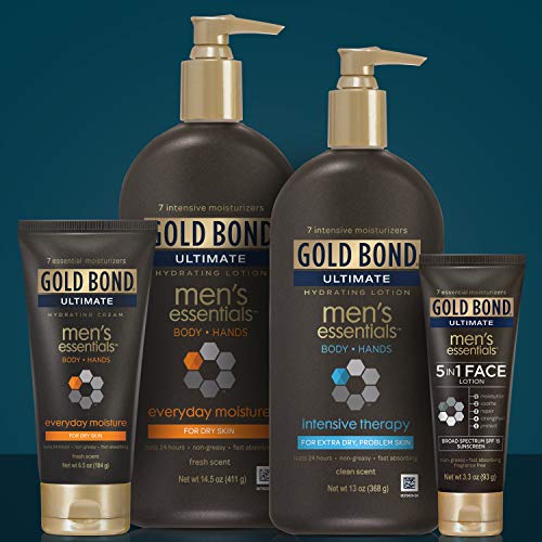 Gold Bond Men's Essentials Face Lotion 3.3 oz., 5-in-1 With SPF 15 Sunscreen