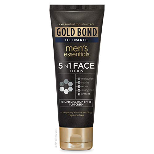 Gold Bond Men's Essentials Face Lotion 3.3 oz., 5-in-1 With SPF 15 Sunscreen