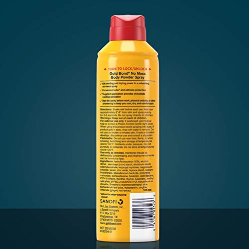 Gold Bond No Mess Talc-Free Body Powder Spray, 7 oz., Classic Scent