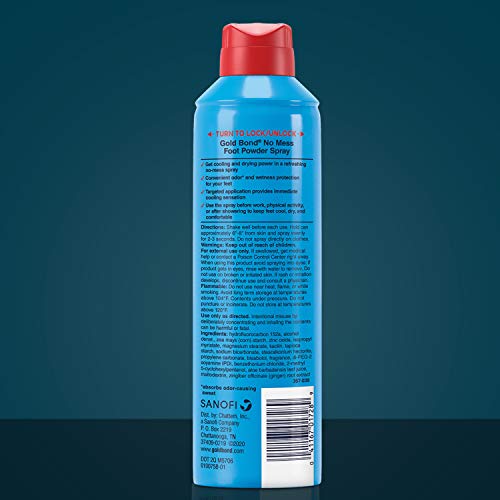 Gold Bond No Mess Talc-Free Foot Powder Spray 7 oz, Fresh Scent