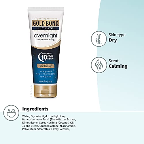 Gold Bond Overnight Deep Moisturizing, Skin Therapy Lotion With Calming Scent...