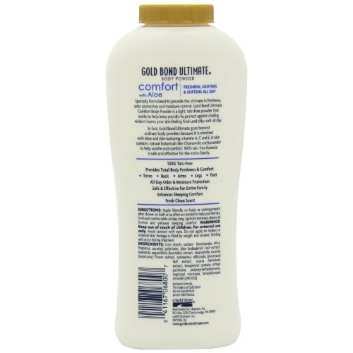 Gold Bond Ultimate Comfort Body Powder 10 oz. (Pack of 3), Talc-Free Formula ...