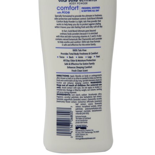 Gold Bond Ultimate Comfort Body Powder 10 oz. (Pack of 3), Talc-Free Formula ...