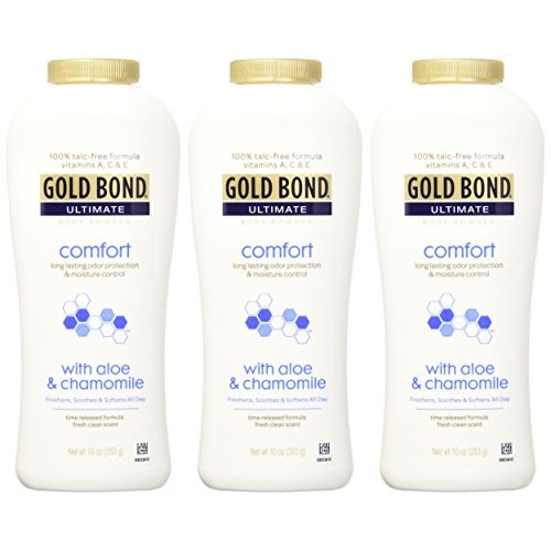 Gold Bond Ultimate Comfort Body Powder 10 oz. (Pack of 3), Talc-Free Formula ...