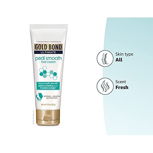 Gold Bond Ultimate Pedi Smooth Foot Cream 3.5 oz., Fresh Spa Scent, Exfoliate...
