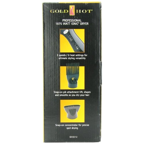 Gold 'N Hot 1875-Watt Professional Dryer with Tourmaline