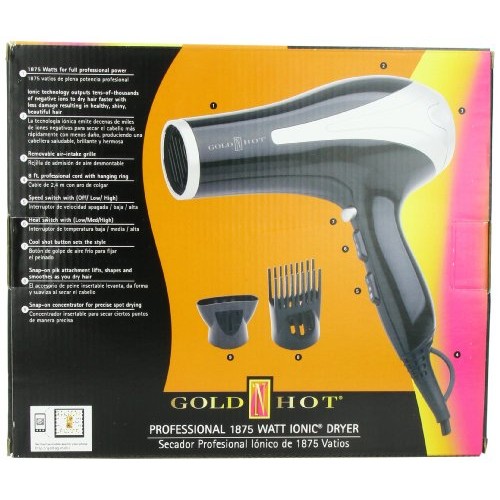 Gold 'N Hot 1875-Watt Professional Dryer with Tourmaline