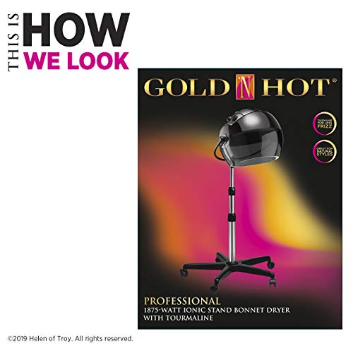 Gold 'N Hot Professional Ionic Stand Bonnet Hair Dryer | Deep and Tourmaline-...