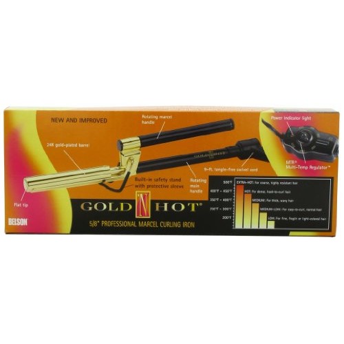 Gold 'N Hot Professional Marcel Curling Iron, 5/8 Inch