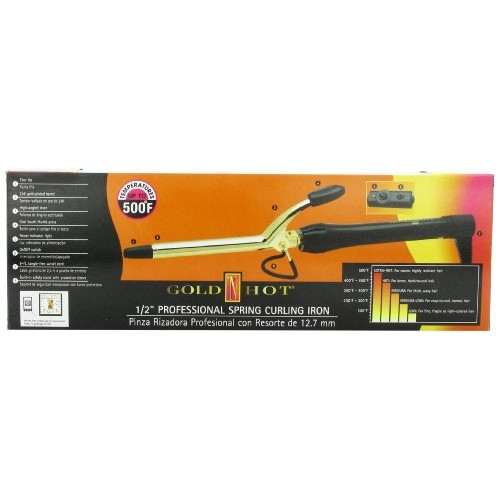 Gold 'N Hot Professional Spring-Grip Curling Iron, 1/2 Inch