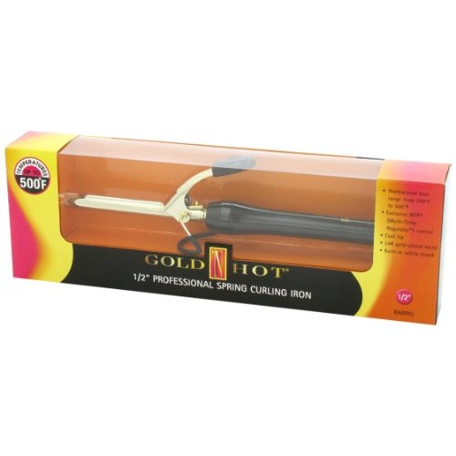 Gold 'N Hot Professional Spring-Grip Curling Iron, 1/2 Inch