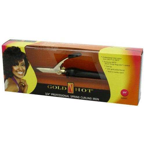 Gold 'N Hot Professional Spring-Grip Curling Iron, 3/4 Inch