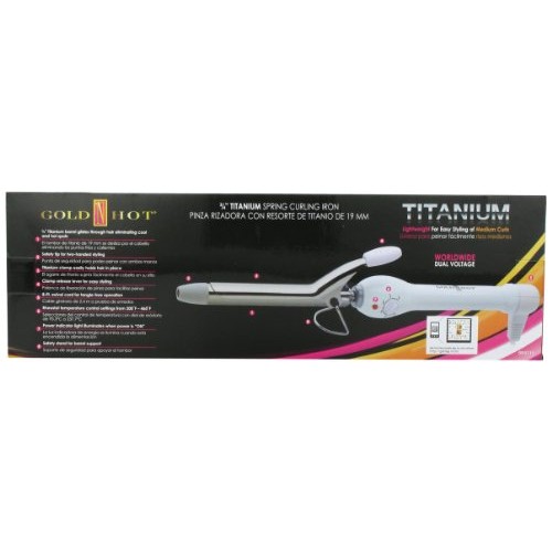 Gold 'N Hot Professional Titanium Spring Curling Iron, 3/4 Inch