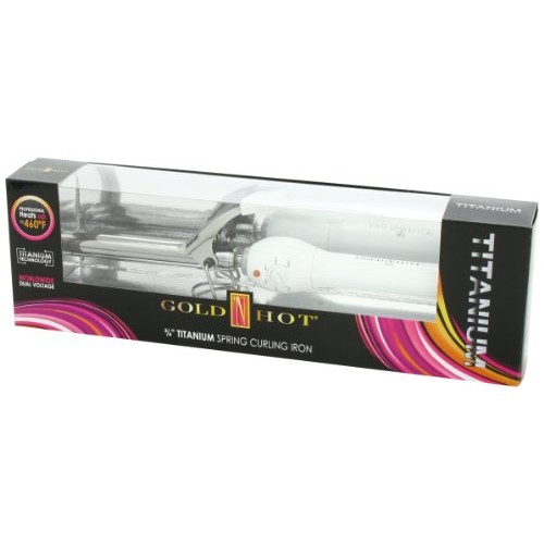Gold 'N Hot Professional Titanium Spring Curling Iron, 3/4 Inch