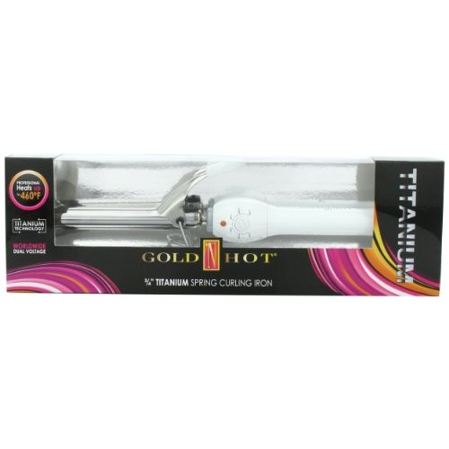 Gold 'N Hot Professional Titanium Spring Curling Iron, 3/4 Inch