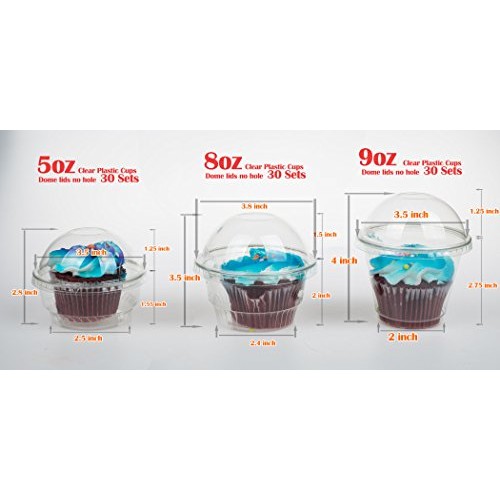 GOLDEN APPLE, 5oz-30sets Clear Plastic Cups for Ice Cream, Dessert Cups, Snac...