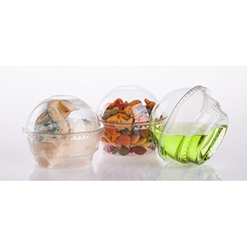 GOLDEN APPLE, 5oz-30sets Clear Plastic Cups for Ice Cream, Dessert Cups, Snac...