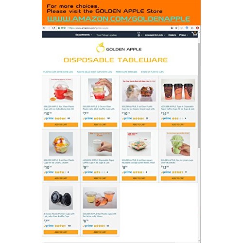 GOLDEN APPLE, 5oz-30sets Clear Plastic Cups for Ice Cream, Dessert Cups, Snac...