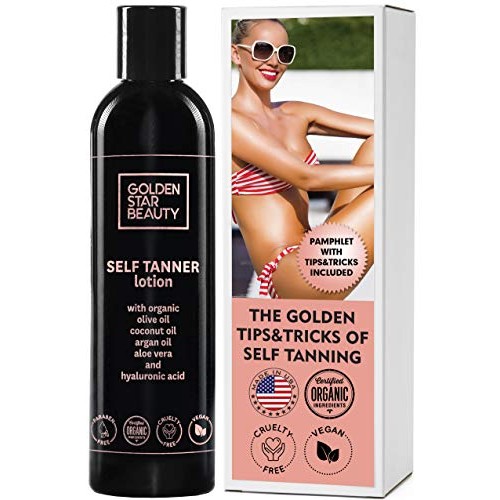 Self Tanner Lotion - Natural Sunless Tanning Lotion w/ Organic & Hyaluronic A...