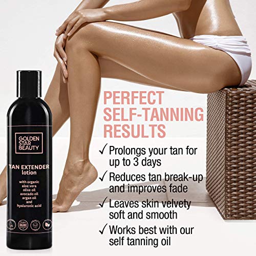Tan Extender Daily Moisturizer - Best After Tanning Lotion w/Organic Oils and...
