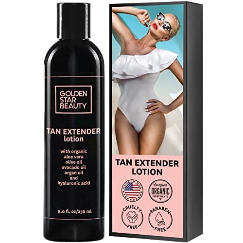 Tan Extender Daily Moisturizer - Best After Tanning Lotion w/Organic Oils and...