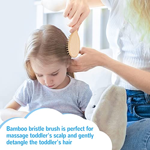 GoldenFleece Baby Hair Brush Set, Soft Goat Hairbrush Ideal for Cradle Cap, B...