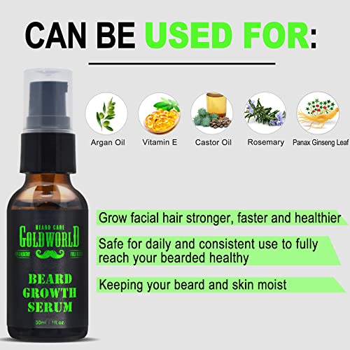 Beard Kit,Beard Growth Kit,Beard Grooming Kit,w/Beard Foam/Shampoo/Wash,Growt...