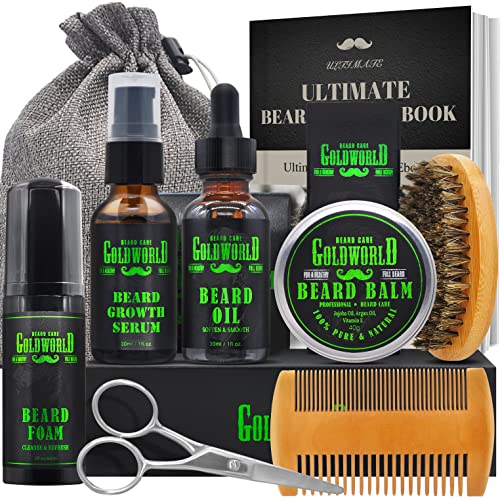 Beard Kit,Beard Growth Kit,Beard Grooming Kit,w/Beard Foam/Shampoo/Wash,Growt...