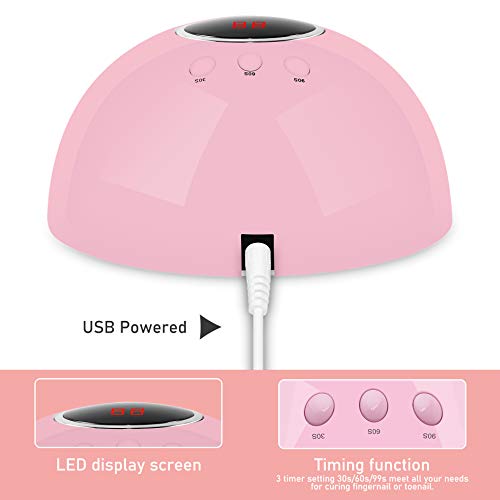 UV LED Nail Lamp,24W Gel Nail Lamp with 3 Timer Setting,Golspark Nail Dryer P...