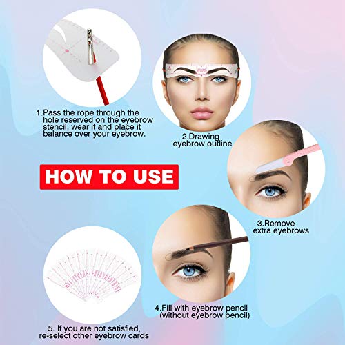 Eyebrow Stencils Kit 12 Pieces Eyebrow Shaping Tool Eyebrow Grooming Kit, Inc...