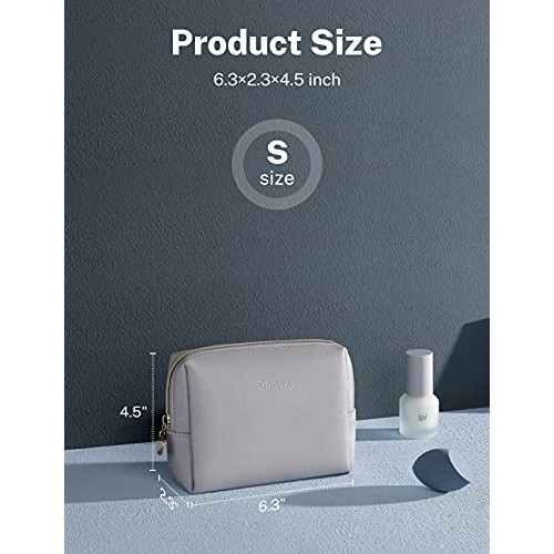 Gonex Small Makeup Bag for Purse, Water-Resistant PU Vegan Leather Travel Cos...