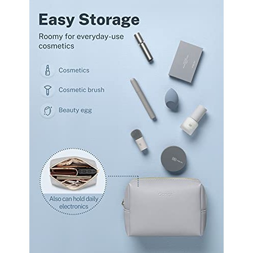 Gonex Small Makeup Bag for Purse, Water-Resistant PU Vegan Leather Travel Cos...
