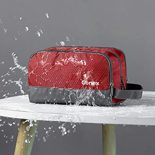 Travel Toiletry Bag Nylon, Gonex Dopp Kit Shaving Bag Toiletry Organizer Red