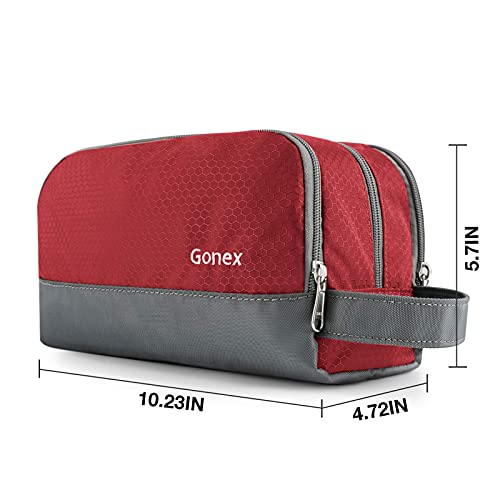 Travel Toiletry Bag Nylon, Gonex Dopp Kit Shaving Bag Toiletry Organizer Red