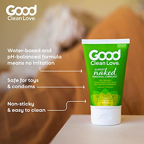 Good Clean Love Almost Naked Personal Lubricant, Organic Water-Based Lube wit...