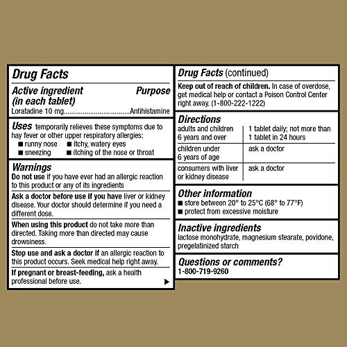GoodSense Allergy Relief Loratadine Tablets 10 mg, Antihistamine, Allergy Med...