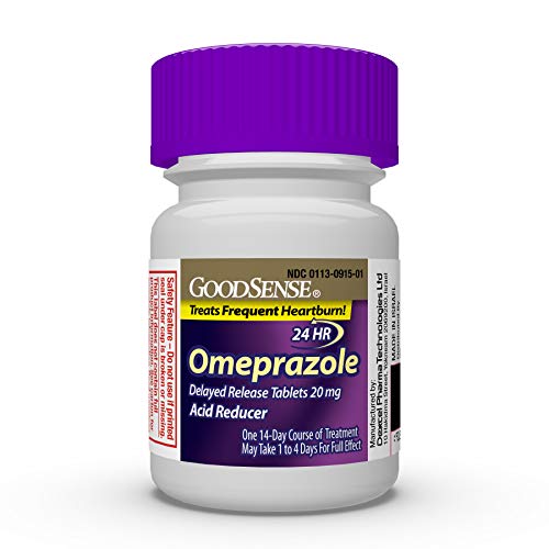 GoodSense Omeprazole Delayed Release Tablets 20 mg, Stomach Acid Reducer for ...